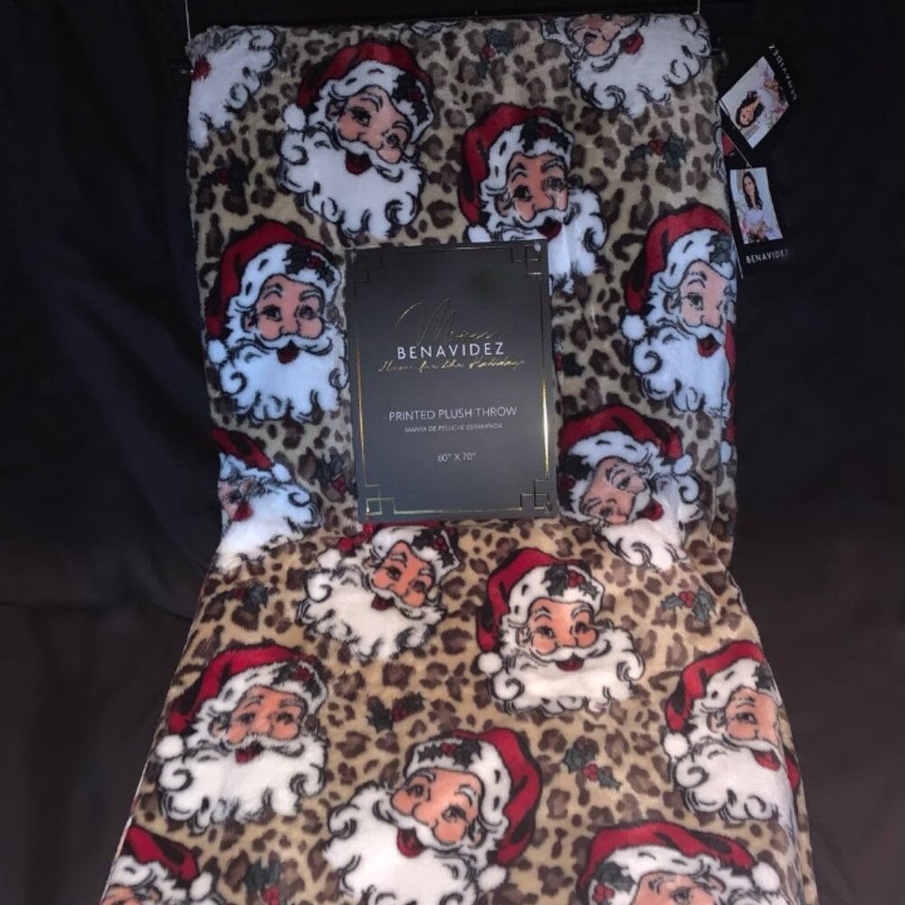 Santa Claus leopard print blanket